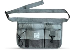 Soil & Sun Garden Tool Belt for Women, Tool Apron, Utility Belt Women, Teacher, Canvas Waist Apron with Pockets,Garden Aprons