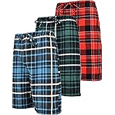 Andrew Scott Men's Cotton Flannel Soft Woven Lounge PJ Shorts | Drawstring & Pockets | Multi Packs