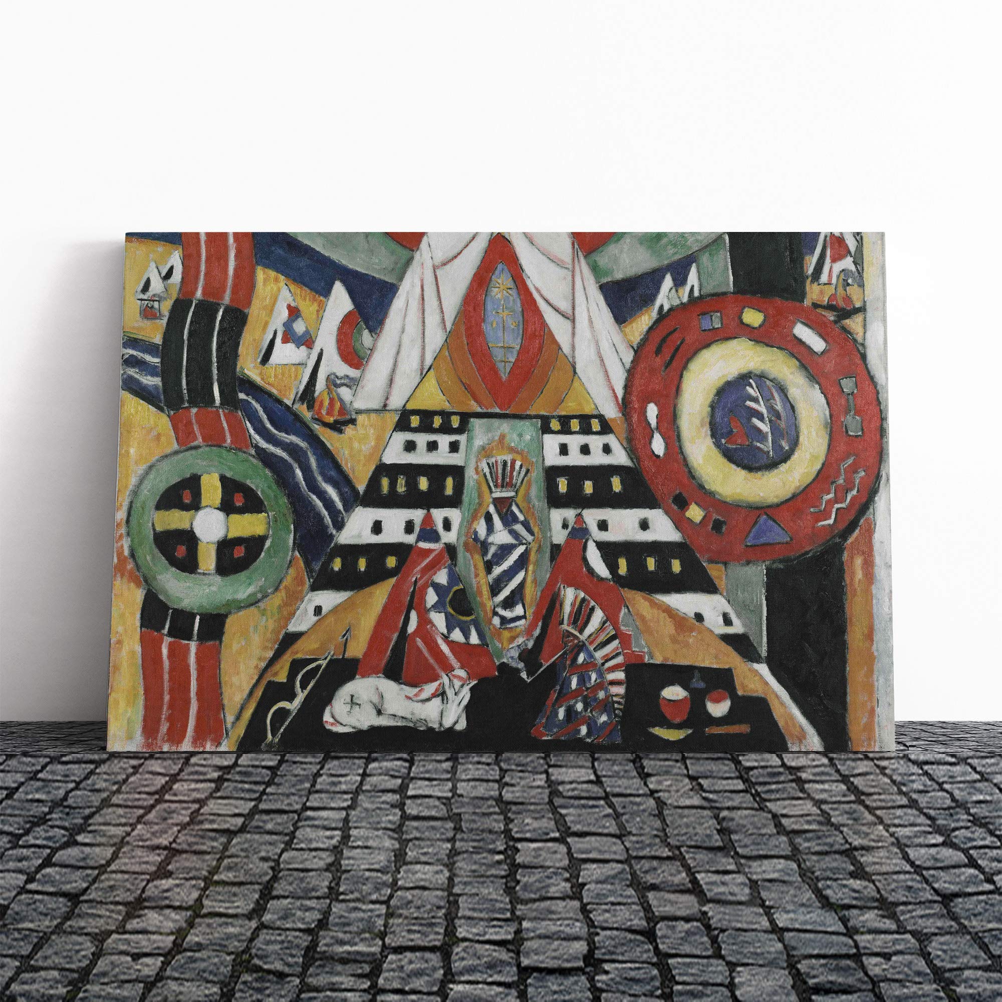 Marsden Hartley Indian Composition Canvas Print | Gallery Wrapped 30mm Frame Wall Art | 20x14 inches | Ready to Hang | Modern Picture | Living Room Bedroom Lounge Office