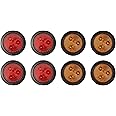 PEAKTOW PTL0283 Round LED 2.5” Submersible Clearance Marker Lights With Grommets and Plugs 8PK (4pcs Amber + 4pcs Red)