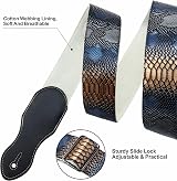 Nefelibata 2.3in Vegan Leather Snakeskin Guitar Strap with Pick Pocket view 5