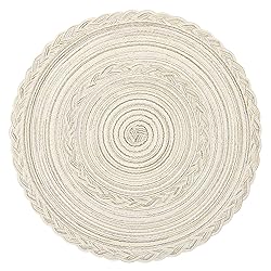 SHACOS 15 inch Round Braided Placemats Set of 12