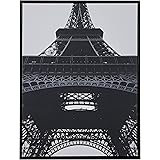 Amazon Brand – Rivet Black and White Eiffel Tower Wall Art Print in Black Frame, 31.75" x 41.75"