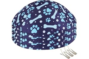 ZION JUDAICA LTD Zion Judaica Dog Lovers Kippah Bones and Paws Patterned Yamaka Multi Blue Pet Design Yarmulka for Bar/Bat Mitzvah Wedding