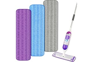 UMAYCOOL 3 Pack Reusable Mop Pads Compatible with Swiffer PowerMop, Power Mop Refills Power Mop Refill Pads Wet Pads Refill Mop Pads Refills Machine Washable Thicken Microfiber Mop Pads for Hardwood Floor
