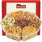Nuts Gift Basket | 7 Sectional Platter With a Variety of Freshly Roasted Nuts, Beautifully Packaged Gift for Birthday