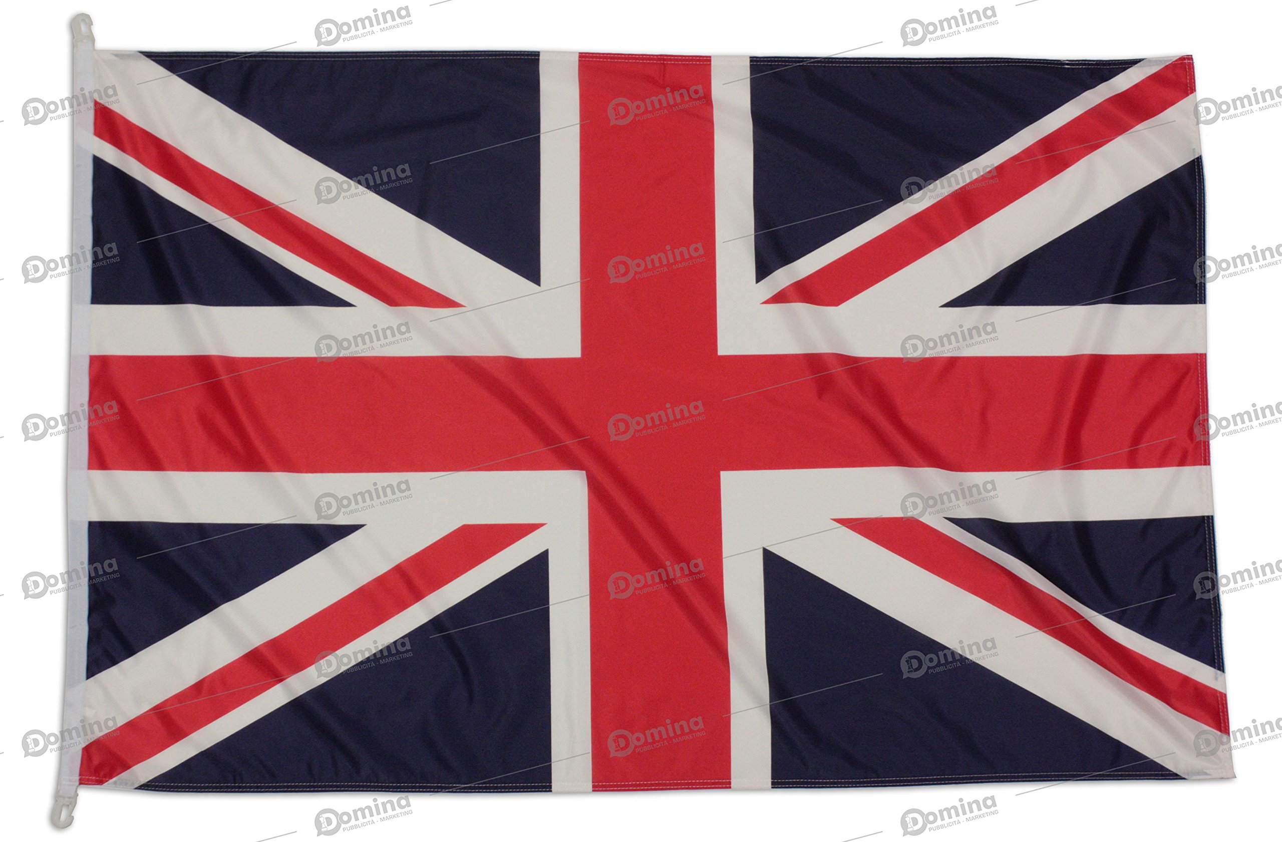 Great Britain flag 150x100 cm in windproof nautical fabric 115g/m², UK flag 150x100 in washable fabric, professional flag 150x100cm with snap hooks, double perimeter seam and reinforcement ribbon