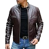 Jild Timeless Classic Leather Jacket Men - Biker Style Real Lambskin Café Racer Vintage Look Motorcycle Jackets for Men