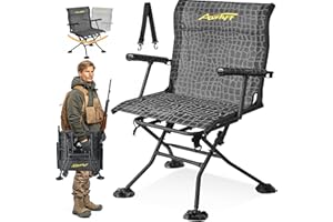 ACCUCRAFT Hunting Blind Chair, 360° Silent Swivel Hunting Chair for Blinds, Comfortable Hunting Fishing Chair with Ergonomic Back Support for Camping, Hunting, Fishing, Backpacking Holds Up to 350 LBS