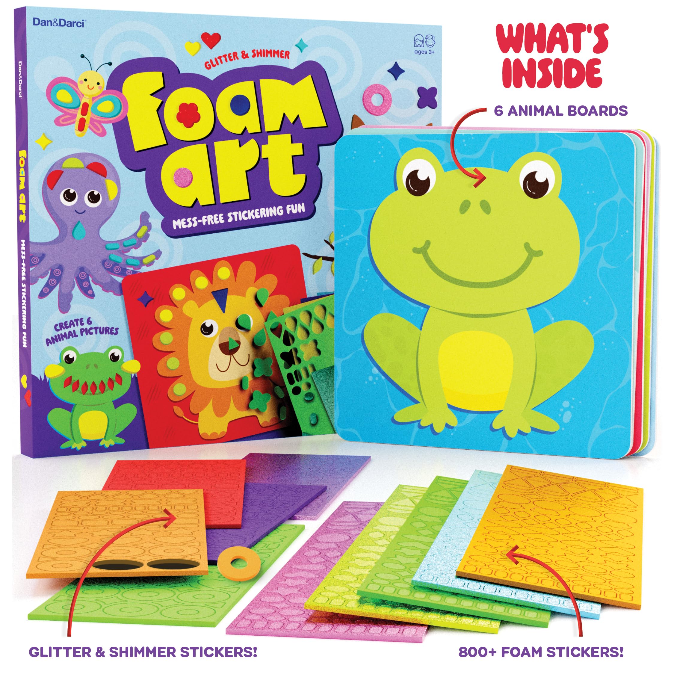 Dan&Darci Foam Sticker Art Craft for Kids - Toddler Arts & Crafts for Ages 3-5 - Boys 4-6 Birthday Gift & Stocking Stuffer