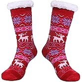 SDBING Slipper Socks for Women with Grippers, Winter Warm Fuzzy Indoor Christmas Gifts Socks