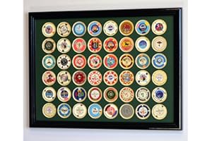 SFDISPLAY.COM,LLC. 48 Casino Poker Chip Coin Frame Display Case Holder with Custom Colored Matting Insert