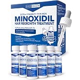 Hair Regen Liquid Minoxidil for Men 5% &ndash; Topical Solution for Regrowth | Solution for Regrowth Serum Drops - Clinically Proven Growth Treatment for Men Hair Loss 6 Pack as 6-Month Supply Kit