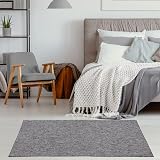 THE RUGS Low Pile Grey 80x150 cm Modern Indoor Rug Non-Shedding view 4