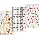 Folkulture Christmas Kitchen Towels Set of 3, 100% Cotton, 20 x 26 Inches, Dish Towels and Dishcloths, Perfect for Christmas Decorations and Gifts