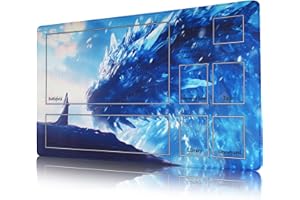 AIRCBC MTG Playmat Stitched with Magic Zone Non-Slip Rubber Backing Printing Commander Board Game Desk Mat Duel Mat TCG Playmat PTCG Playmat 24x14 inches and Free Storage Bags (Dragon 06)