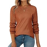 Zeagoo Fall Sweaters for Women 2025 Casual Crewneck Knit Long Sleeve Loose Pullover Sweater Outfits Tops