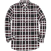 Dubinik® 6 oz Flannel Shirt for Men Plaid Mens Button Down Long Sleeve Shirts Cotton Casual