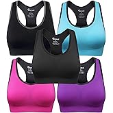 BAOMOSI Women's Seamless Racerback Sports Bra High Impact Support Yoga Gym Workout Fitness