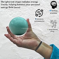 Amazing Gemstone Amazonite Crystal Ball with Stand