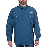 HABIT Men's Fourche Mountain Long Sleeve River Guide Fishing Shirt - UPF 40+ UV Protection