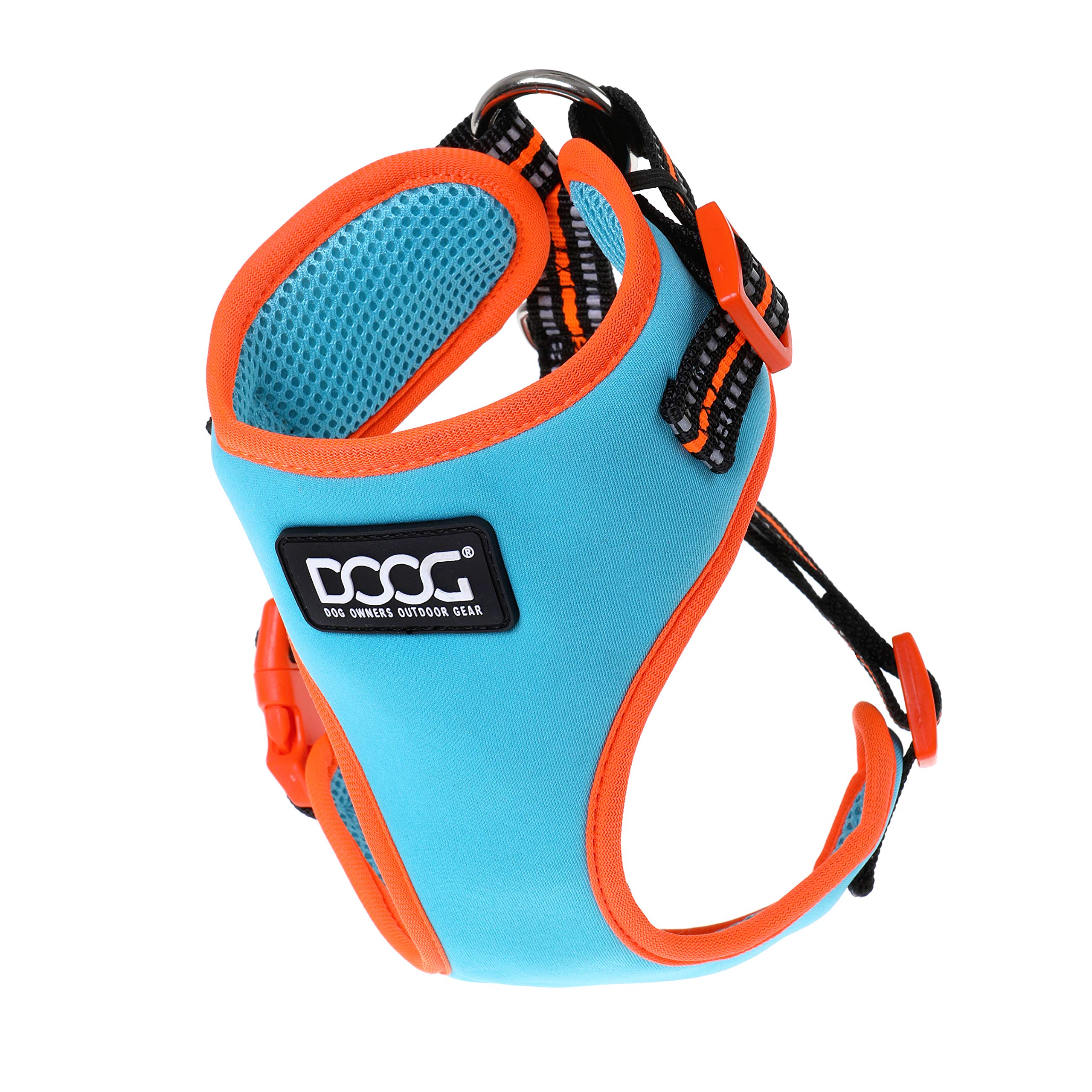 DOOG - All Weather 'Neoflex" Dog Harness, Flexible Neoprene Breathable Mesh Padding Light Wetsuit Material Water Friendly Draws Moisture Away Fir Skin Easy Fit Small, Medium, Large, XL Soft