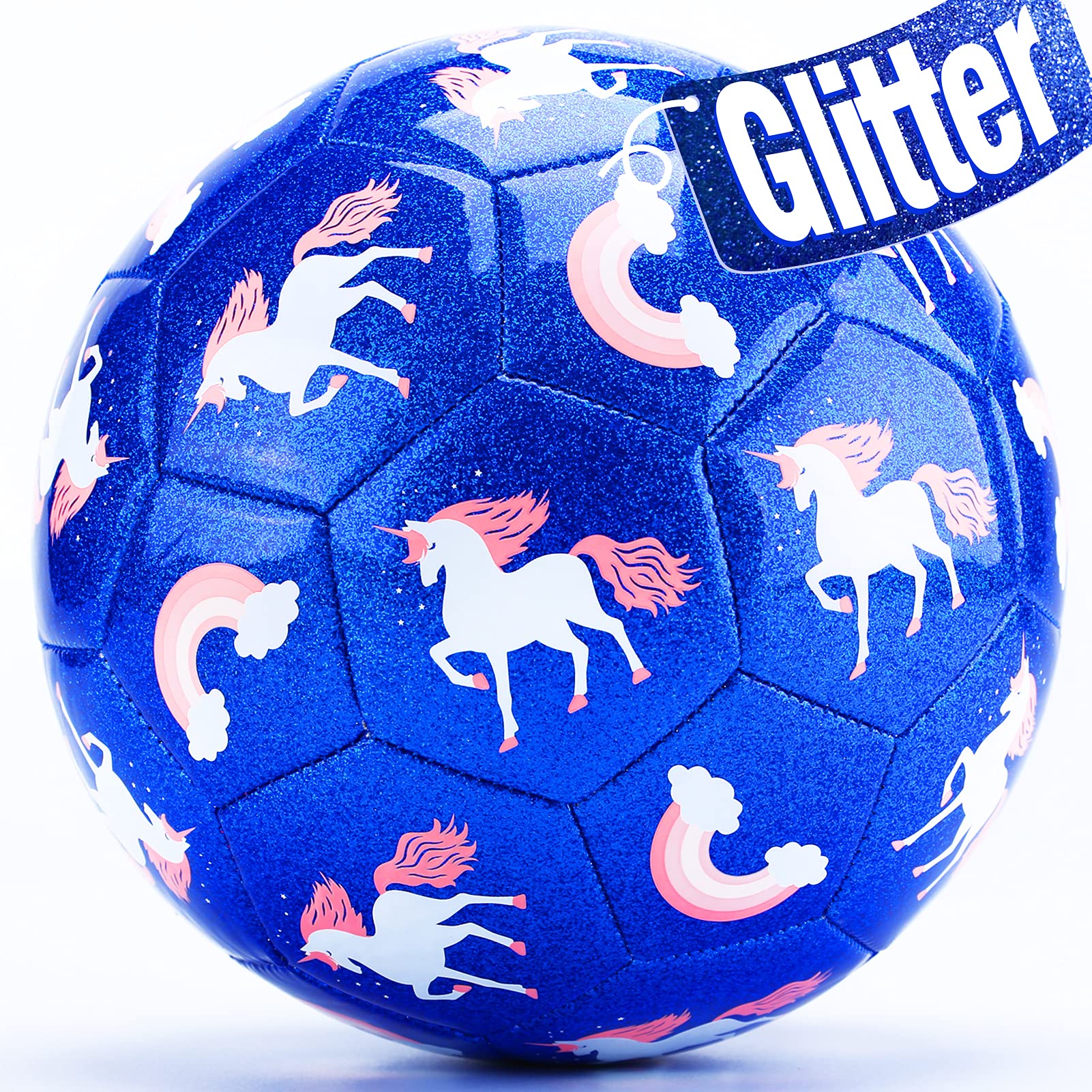 hahaland Soccer Ball Size 3 with Pump Deflated & Mesh Bag - Soccer Ball for Girls Boys Kids Sports Outdoor Play Toys for Ages 4-8 Toddlers Age 3-4 Kids Soccer Balls for 3 4 5 6 7 8-Year-Old Girls