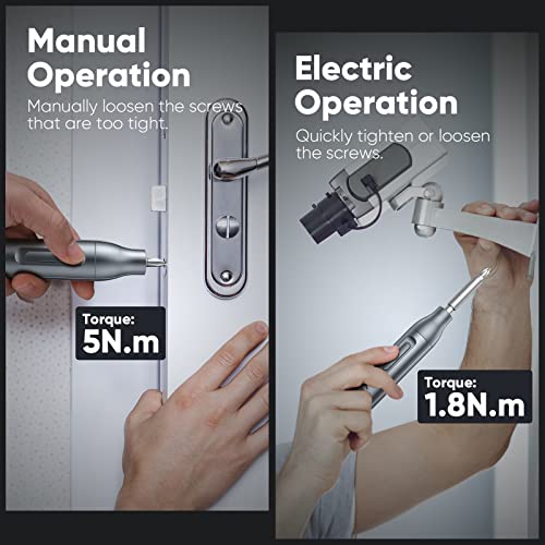 Electric Screwdriver, PKEY Mini Electric Screwdriver Cordless with 10 Magnetic Bits, Type-C Rechargeable 1500mAh Battery, Portable Repair Tool Kit for Door Lock, Computer, Bicycle, Printer, Appliances