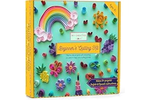 MY CREATIVE CAMP Beginner's Quilling Kit for Kids and Adults, DIY Craft Kit for Kids and Adults, Paper Quilling Kit for Beginners with Tools, Instructions & Storage Box, Makes 10+ Fun Projects