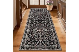famibay Runner Rug 2x6, Machine Washable Hallway Runner Rugs, Vintage Runner Mat Non Slip Low Pile Carpet Runner for Entryway