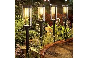 ALFIOT Solar Pathway Lights Solar Outdoor Lights Pathway Waterproof 8 Pack Upgraded Solar Walkway Landscape Lights Outdoor Driveway Lights,Auto On/Off Lights for Yard Lawn Patio (Warm White)