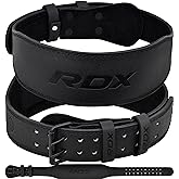 RDX Weight Lifting Belt Gym Fitness, Cowhide Leather, 4” 6” Padded Lumbar Back Support, 10 Adjustable Holes, Weightlifting Powerlifting Bodybuilding Deadlift Squat Workout Strength Training, Men Women
