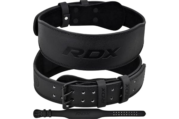 RDX Weight Lifting Belt Gym Fitness, Cowhide Leather, 4” 6” Padded Lumbar Back Support, 10 Adjustable Holes, Powerlifting Bod