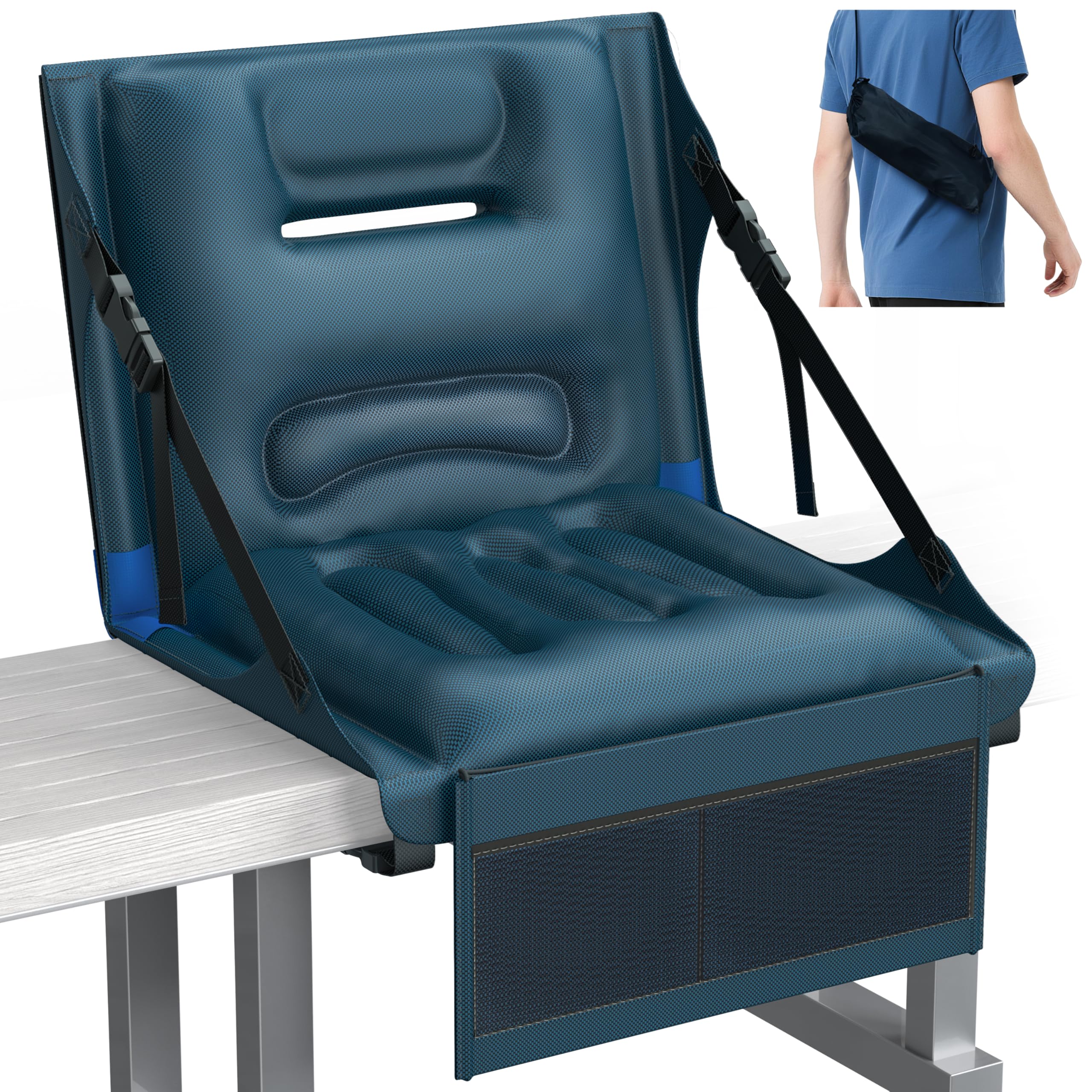 Photo 1 of ***MISSING PARTS***
Portable Inflatable Stadium Seats with Back Support, Ergonomic Bleacher Chairs with Back and Cushion [Waterproof, Lightweight] with 2-in-1 Storage & Carry Bag, Ideal for Sports/Outdoor Event, No Metal