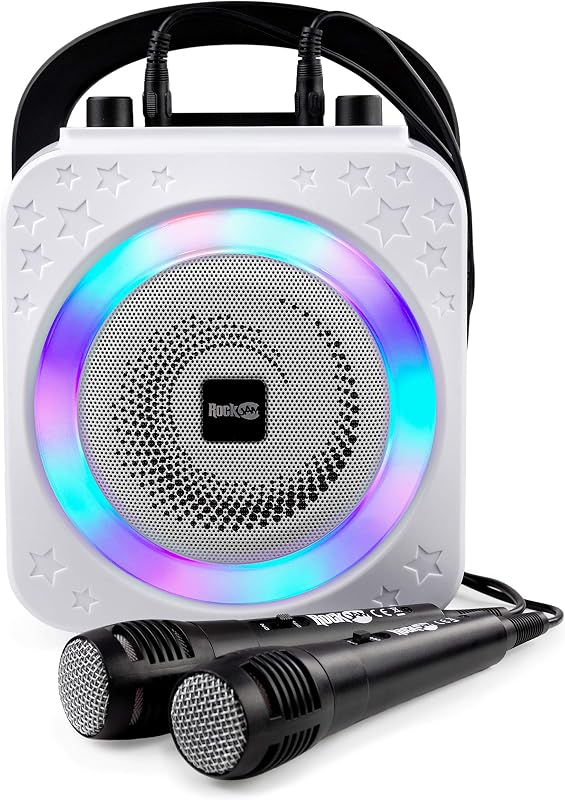 Máquina de karaokê rockjam ring bluetooth com dois microfones