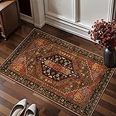 Ciicool Small Area Rug, 2x3ft Red Boho Rug, Ultra Soft Entry Rugs for Entryway, Non-Slip Washable Rugs Oriental Low-Pile Indoor Mat Floor Carpet for Entrance Bedroom Kitchen Bathroom Foyer Decor