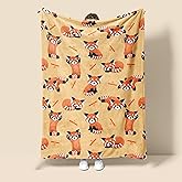 Red Panda Ultra Soft Fuzzy Flannel Throw Blanket, Cute Animal Red Panda Cartoon Cozy Plush Blanket for Couch Home Bed Kids Adult Christmas Birthday Gifts Travel Office, 50x40 inches