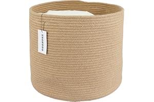 XUANGUO Jute Rope Basket For Girls Boys Kids 16”X14” Baby Laundry Basket Nursery Bin Round Woven Basket Organizer For Storage Toys Blankets Shoes Clothes