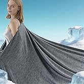 DOWNCOOL Cooling Blanket King Size, Grey Summer Blanket for Hot Sleeper and Night Sweats, Lightweight Soft Q-Max>0.4 Arc-Chill Cool Blanket