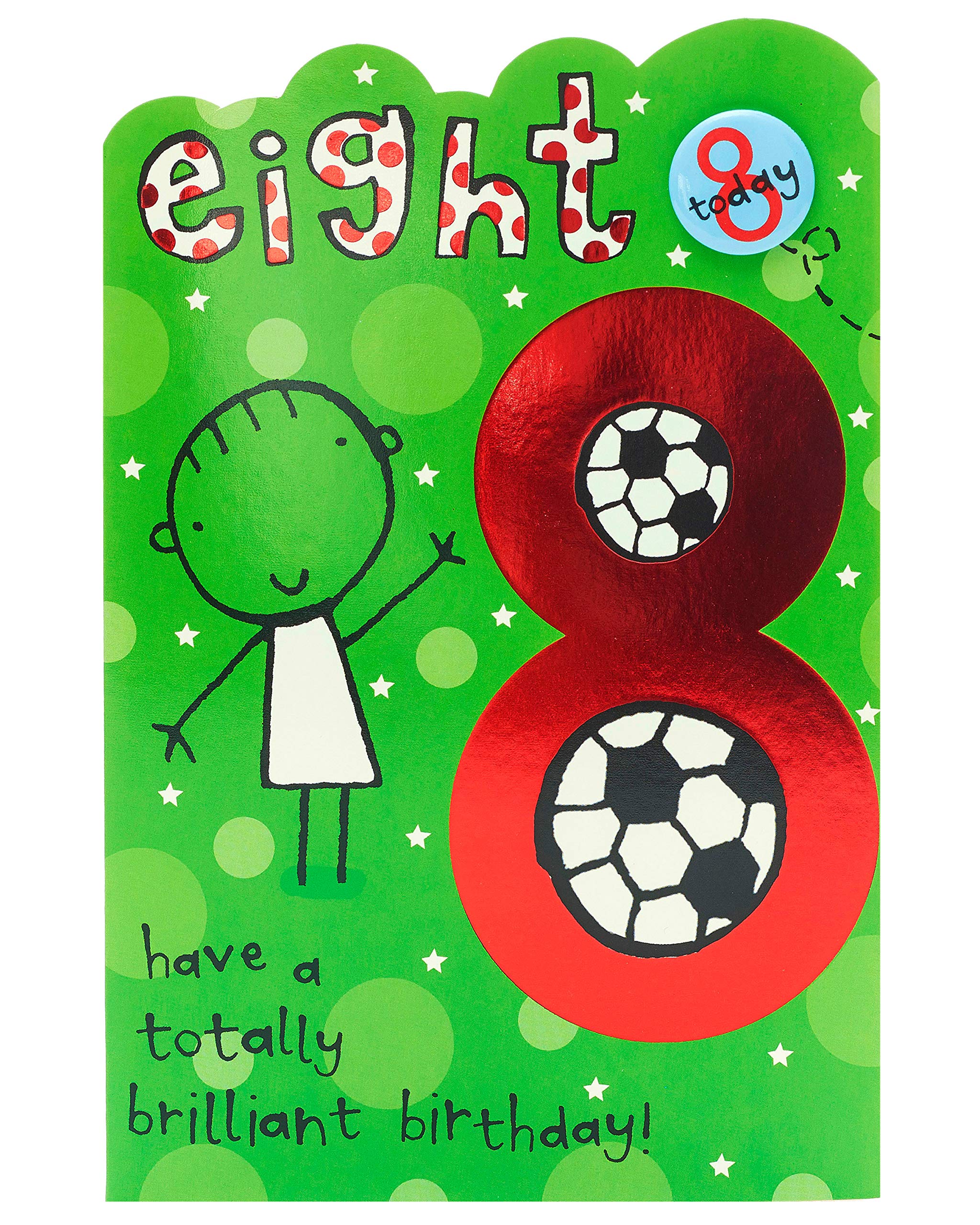 UK Greetings 8th Birthday Card for Boy - Football Design