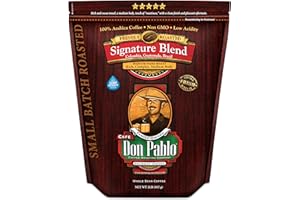 CAFE DON PABLO 2LB Don Pablo Gourmet Coffee - Signature Blend - Medium Dark Roast - Whole Bean Coffee - 100% Arabica Beans - Low Acidity and Non-GMO - 2lb bag