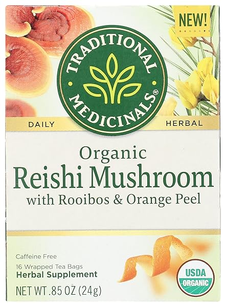 TRADITIONAL MEDICINALS, ORGANIC REISHI MUSHROOM TEA, 16 COUNT