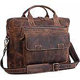 Leather briefcase 18 Inch Laptop Messenger Bags for Men and Women Best Office Briefcase Satchel Bag