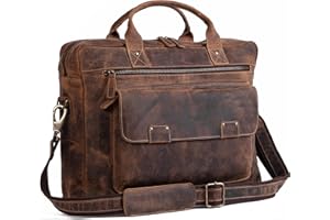KOMAL'S PASSION LEATHER Leather briefcase 18 Inch Laptop Messenger Bags for Men and Women Best Office School College Briefcase Satchel Bag