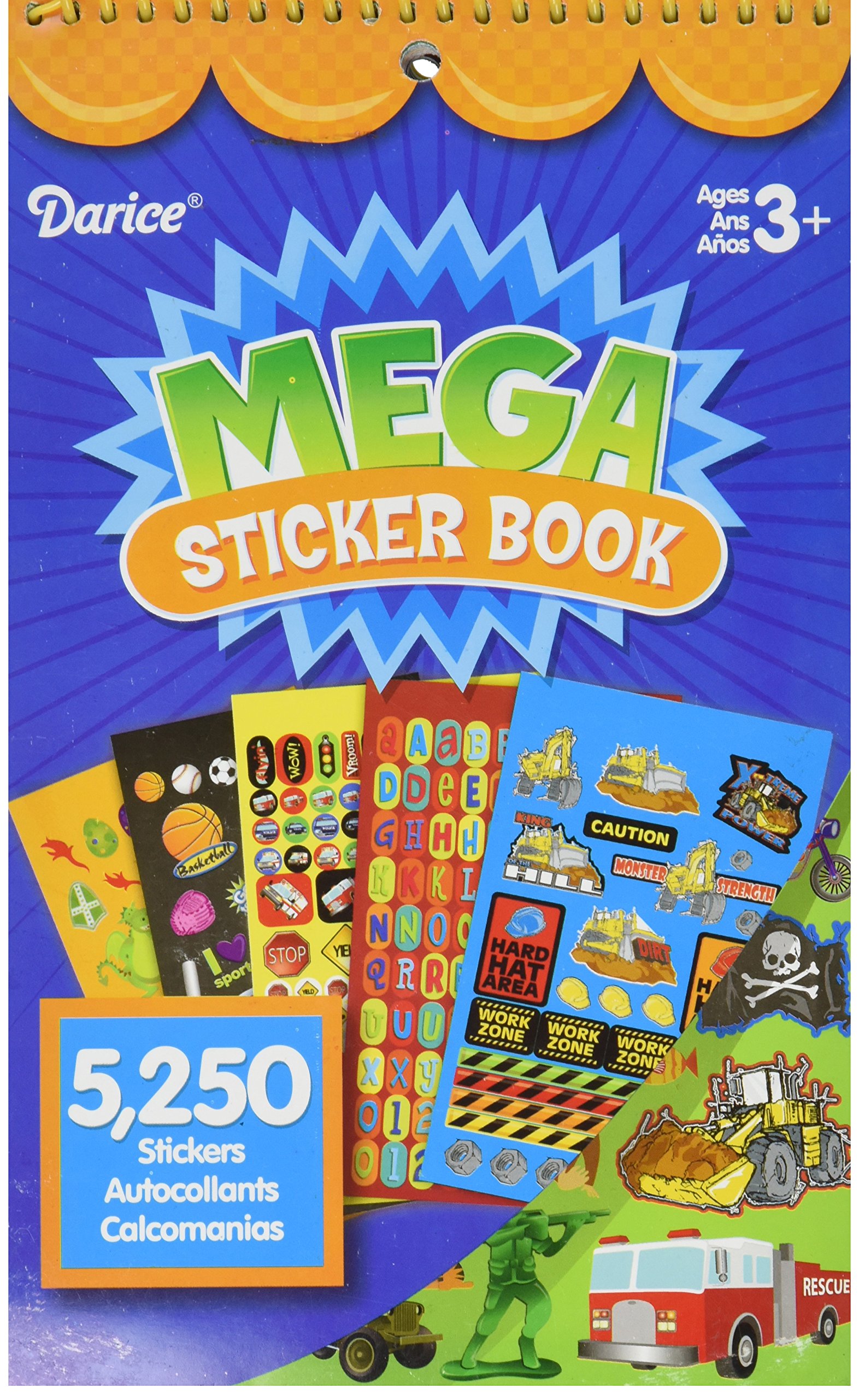 Darice Paper Mega Sticker Book 9.5-inch x 6-inch, Boy 5,250 kg