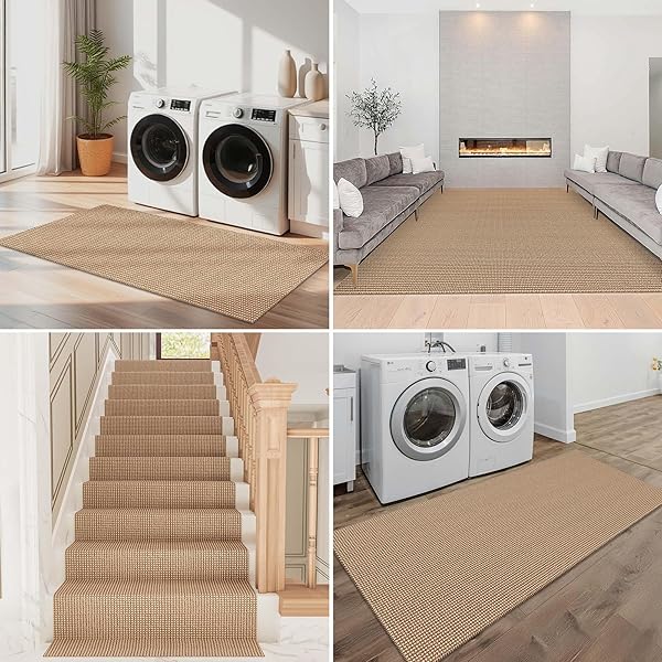 NATUREI KITCHEN RUNNER RUGS NON SLIP WASHABLE, 4X6 FT KITCHEN MATS FOR FLOOR, WOVEN COTTON SOFT AREA RUGS FOR ENTRYWAY, KITCHEN SINK, BEDROOM, LAUNDRY ROOM