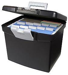 Storex Portable File Box with Organizer Lid