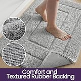 DEXI Bath Mat 50x80 cm Extra Soft Microfiber Non-Slip Light Grey view 6