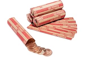 MANALOOM 1000 Flat Coin Wrappers, Pennies Coin Holder, Convenient Penny Storage Coin Wrapper - 1000 Pack