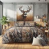 Realtree All Purpose Camo Twin Comforter Set 2 Piece Polycotton Rustic Farmhouse Bedding with 1 Pillow Sham – Hunting Cabin Lodge Bed Set Perfect for Camouflage Bedroom - (65"x90")